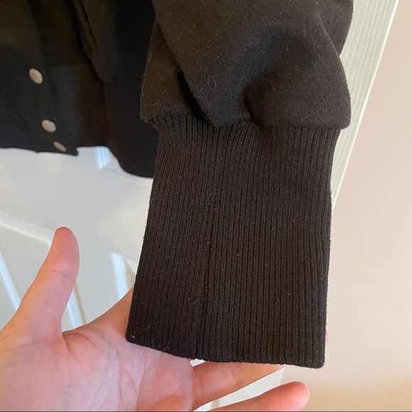 Black Fashion Jacket with Snaps and Pockets - Picture 4 of 6